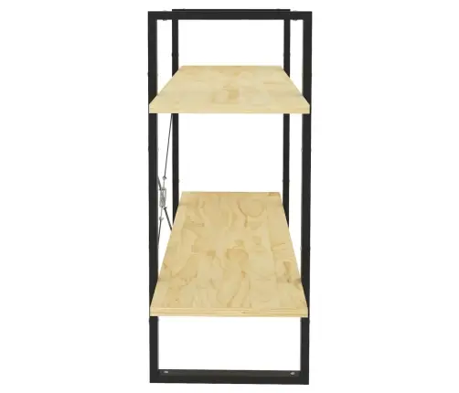 Spintelė Knygoms, 2 Lentynos, 100X30X70cm Pušies Masyvas