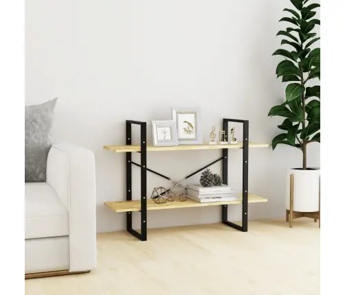 Spintelė Knygoms, 2 Lentynos, 100X30X70cm Pušies Masyvas