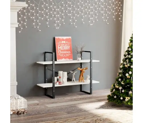 2-Līmeņu Grāmatu Plaukts, Balts, 100X30X70 Cm, Priedes Masīvkok Vidaxl