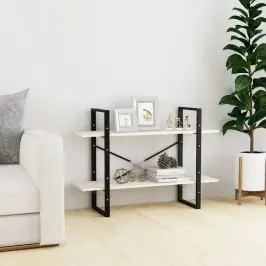 2-Līmeņu Grāmatu Plaukts, Balts, 100X30X70 Cm, Priedes Masīvkok Vidaxl