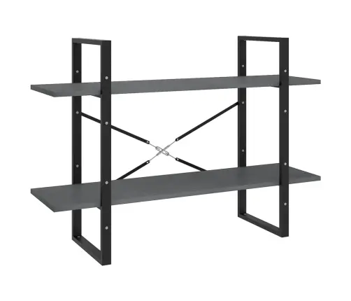 Spintelė Knygoms, 2 Lentynos, Pilka, 100X30X70cm Pušis