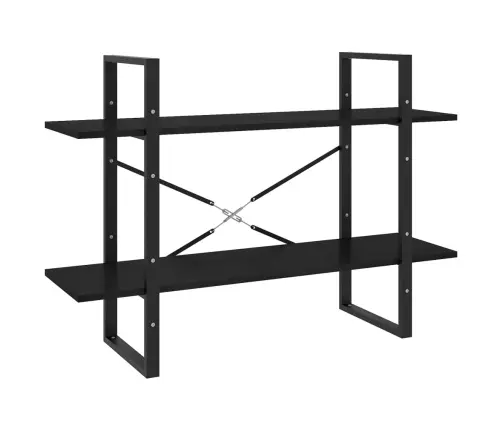 2-Līmeņu Grāmatu Plaukts, Melns, 100X30X70 Cm, Priedes Koks Vidaxl