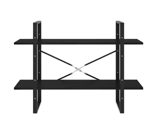 2-Līmeņu Grāmatu Plaukts, Melns, 100X30X70 Cm, Priedes Koks Vidaxl