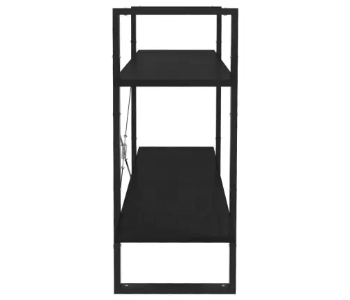 2-Līmeņu Grāmatu Plaukts, Melns, 100X30X70 Cm, Priedes Koks Vidaxl