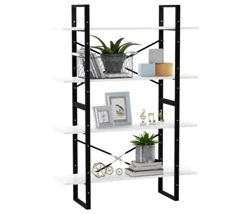 4-Līmeņu Grāmatu Plaukts, Balts, 100X30X140Cm Inženierijas Koks Vidaxl