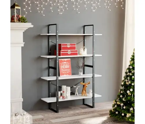 4-Līmeņu Grāmatu Plaukts, Balts, 100X30X140Cm Inženierijas Koks Vidaxl