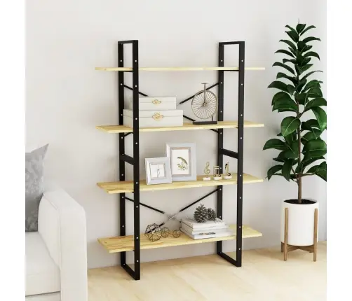 4-Līmeņu Grāmatu Plaukts, 100X30X140 Cm, Priedes Masīvkoks Vidaxl