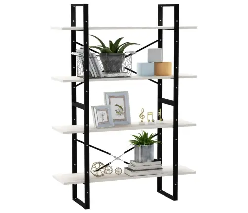 4-Līmeņu Grāmatu Plaukts, Balts, 100X30X140 Cm, Priedes Koks Vidaxl