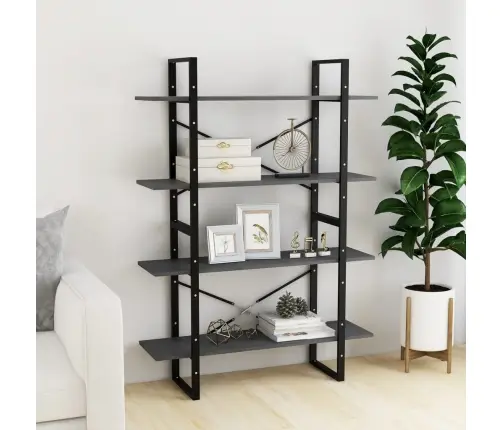 4-Līmeņu Grāmatu Plaukts, Pelēks, 100X30X140 Cm, Priedes Koks Vidaxl 4-Līmeņu Grāmatu Plaukts, Pelēks, 100X30X140 Cm, Priedes Koks Vidaxl