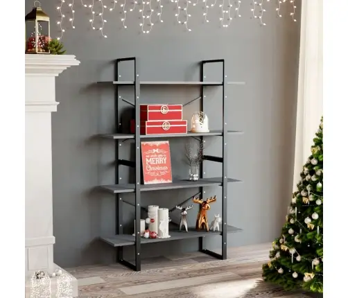 4-Līmeņu Grāmatu Plaukts, Pelēks, 100X30X140 Cm, Priedes Koks Vidaxl 4-Līmeņu Grāmatu Plaukts, Pelēks, 100X30X140 Cm, Priedes Koks Vidaxl