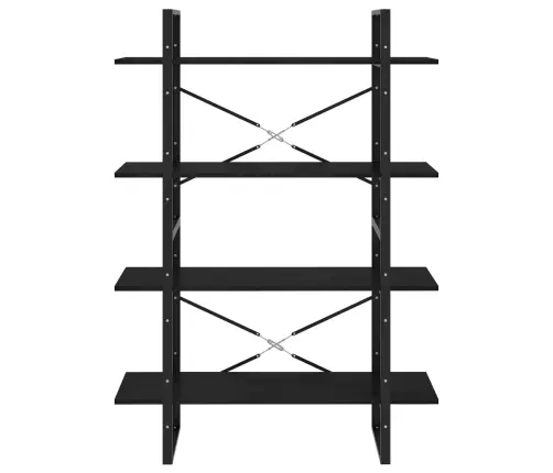 4-Korruseline Raamaturiiul, 100 X 30 X 140 cm Must, Männipuit 4-Korruseline Raamaturiiul, 100 X 30 X 140 cm Must, Männipuit