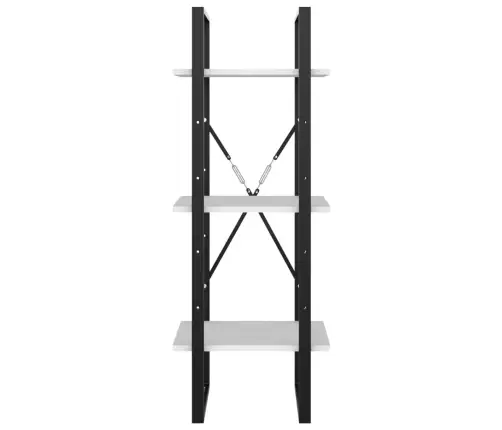 3-Korruseline Raamaturiiul, Valge, 40X30X105 cm Tehispuit