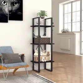 3-Līmeņu Grāmatu Plaukts, Melns, 40X30X105Cm, Inženierijas Koks Vidaxl