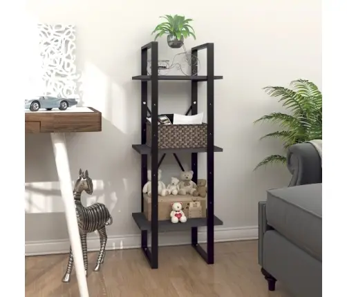 Spintelė Knygoms, 3 Aukštų, Pilka, 40X30X105cm Mediena