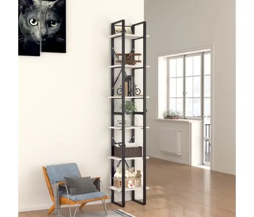 6-Līmeņu Grāmatu Plaukts, Balts, 40X30X210Cm, Inženierijas Koks Vidaxl