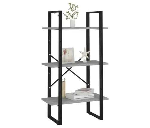 Plaukts, Betona Pelēks, 60X30X105 Cm, Inženierijas Koks Vidaxl