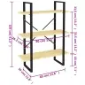 Spintelė Knygoms, 3 Lentynos, 80X30X105cm Pušies Masyvas