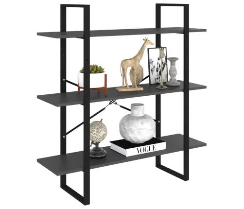 Spintelė Knygoms, Pilka, 100X30X105cm Apdirbta Mediena