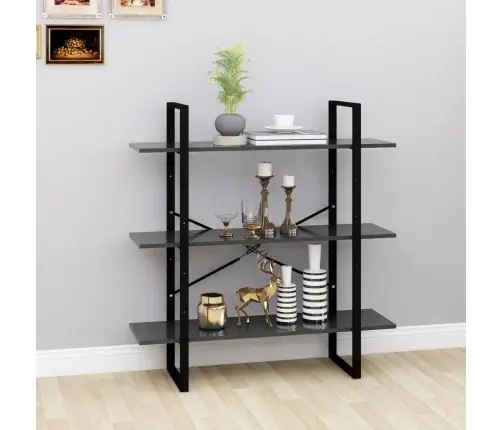 Spintelė Knygoms, Pilka, 100X30X105cm Apdirbta Mediena