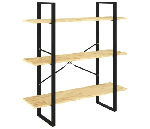 Spintelė Knygoms, 3 Lentynos, 100X30X105cm Pušies Masyvas