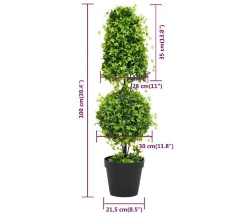 Kunsttaim Pukspuu Lillepotiga, Roheline,100 Cm