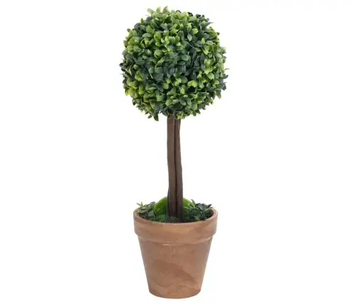Dirbtiniai Buksmedžiai Vazonuose, 2Vnt., Žali, 41Cm