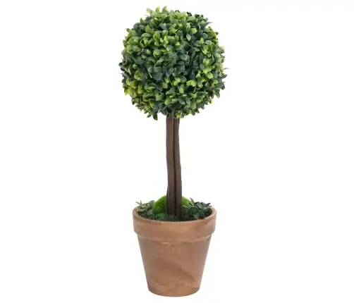 Mākslīgi Apaļie Bukši Podos, 2 Gab., Zaļi, 56 Cm Vidaxl