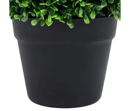 Mākslīgi Apaļie Bukši Podos, 2 Gab., Zaļi, 37 Cm Vidaxl