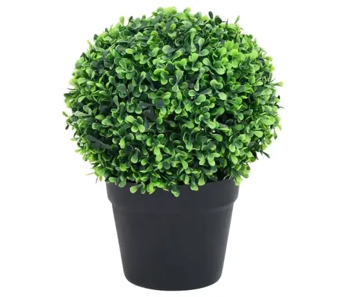 Dirbtiniai Buksmedžiai Vazonuose, 2Vnt., Žali, 27Cm