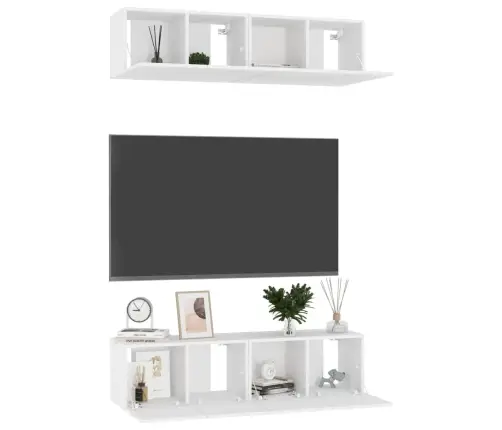 Telerikapid 4 Tk, Valge, 60 X 30 X 30 cm Tehispuit