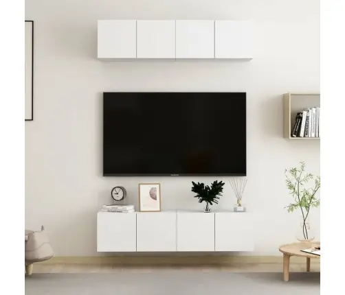 Telerikapid 4 Tk, Valge, 60 X 30 X 30 cm Tehispuit