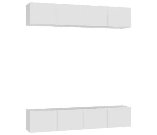 Tv Skapīši, 4 Gab., Balti, 80X30X30 Cm, Inženierijas Koks Vidaxl