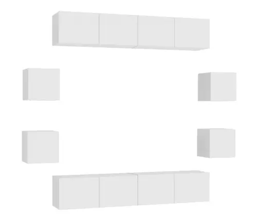 Televizoriaus Spintelių Komplektas, 8 Dalių, Baltas, Mdp