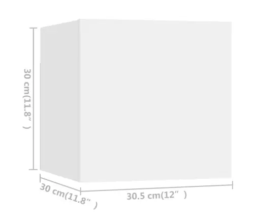 Televizoriaus Spintelių Komplektas, 8 Dalių, Baltas, Mdp