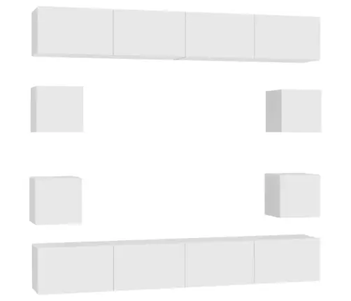 Televizoriaus Spintelių Komplektas, 8 Dalių, Baltas, Mdp