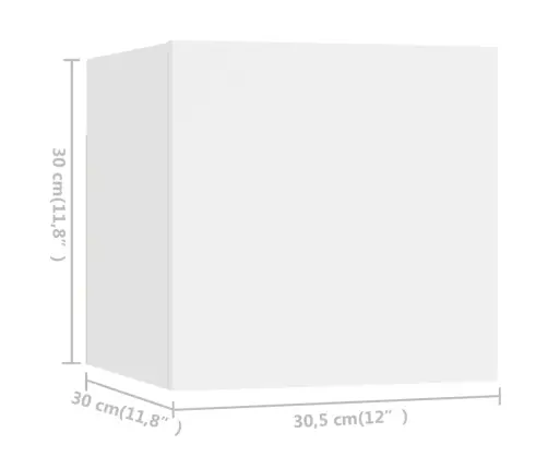 Televizoriaus Spintelių Komplektas, 8 Dalių, Baltas, Mdp
