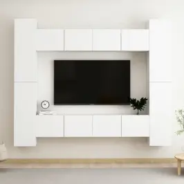 8-Osaline Telerikappide Komplekt, Valge, Tehispuit