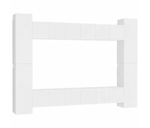 10-Osaline Telerikappide Komplekt, Valge, Tehispuit