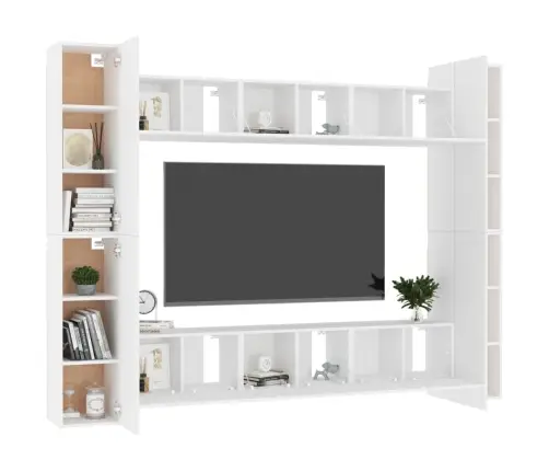 10-Osaline Telerikappide Komplekt, Valge, Tehispuit