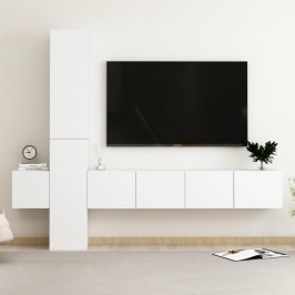 5-Osaline Telerikappide Komplekt, Valge, Tehispuit