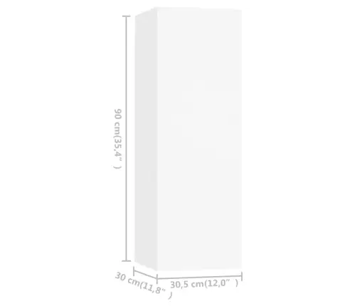 3-Osaline Telerikappide Komplekt, Valge, Tehispuit