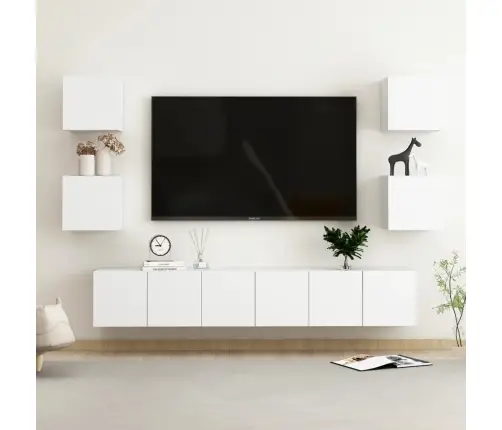 7-Osaline Telerikappide Komplekt, Valge, Tehispuit