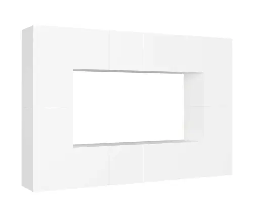 Televizoriaus Spintelių Komplektas, 8 Dalių, Baltas, Mediena