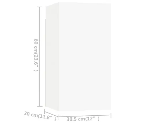 8-Daļīgs Tv Plauktu Komplekts, Balts, Inženierijas Koks Vidaxl