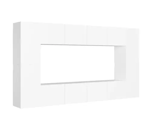 8-Daļīgs Tv Skapīšu Komplekts, Balts, Inženierijas Koks Vidaxl