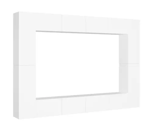 Televizoriaus Spintelių Komplektas, 8 Dalių, Baltas, Mediena