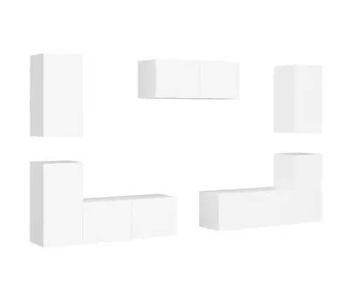 7-Osaline Telerikappide Komplekt, Valge, Tehispuit