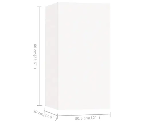 7-Osaline Telerikappide Komplekt, Valge, Tehispuit