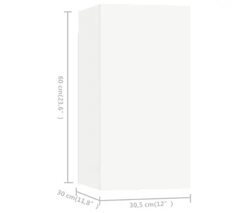 Televizoriaus Spintelių Komplektas, 4 Dalių, Baltas, Mediena