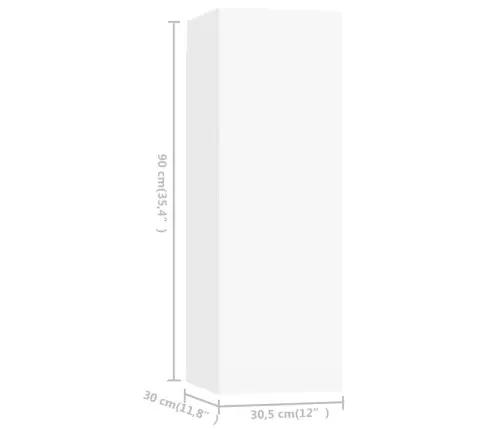 Televizoriaus Spintelių Komplektas, 6 Dalių, Baltas, Mediena